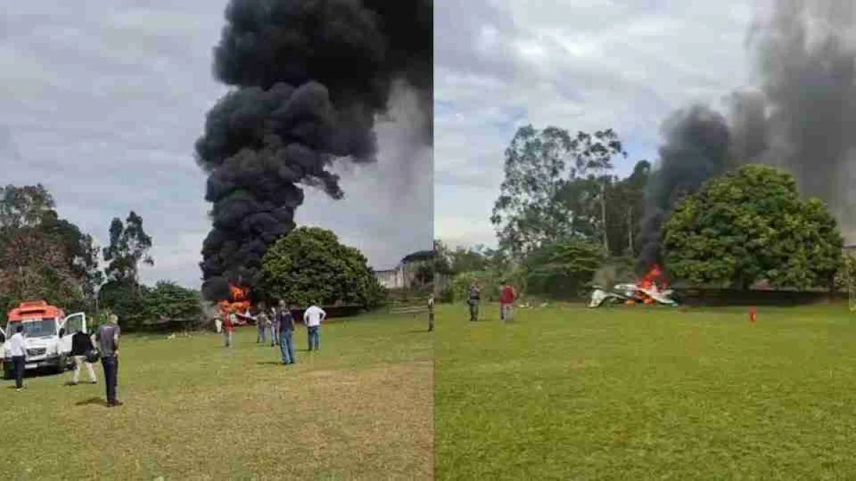 Queda de avião deixa dois mortos e um ferido em Marília (SP)