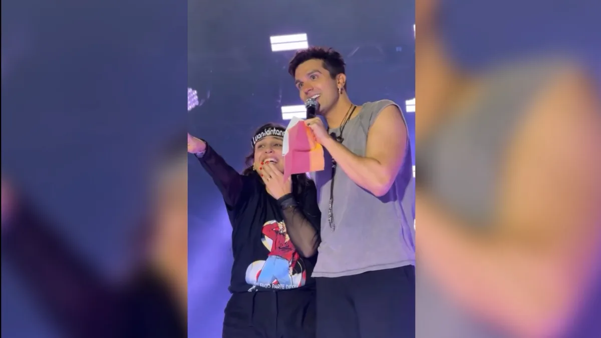 Luan Santana faz chá revelação de fã durante show em Londrina