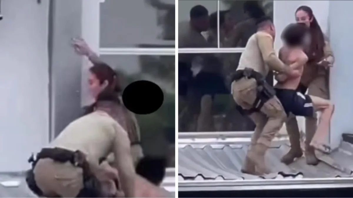 Policiais despencam de telhado ao tentar conter jovem em surto em Joinville