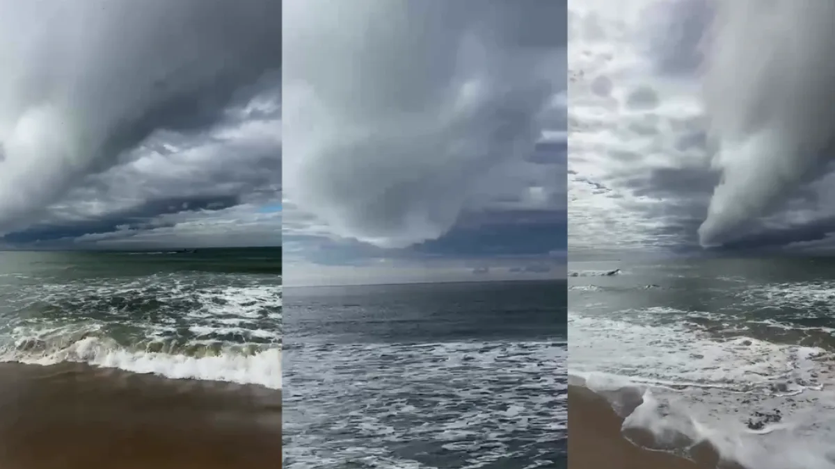 Nuvem gigante cobre o céu de Matinhos e desperta curiosidade de moradores