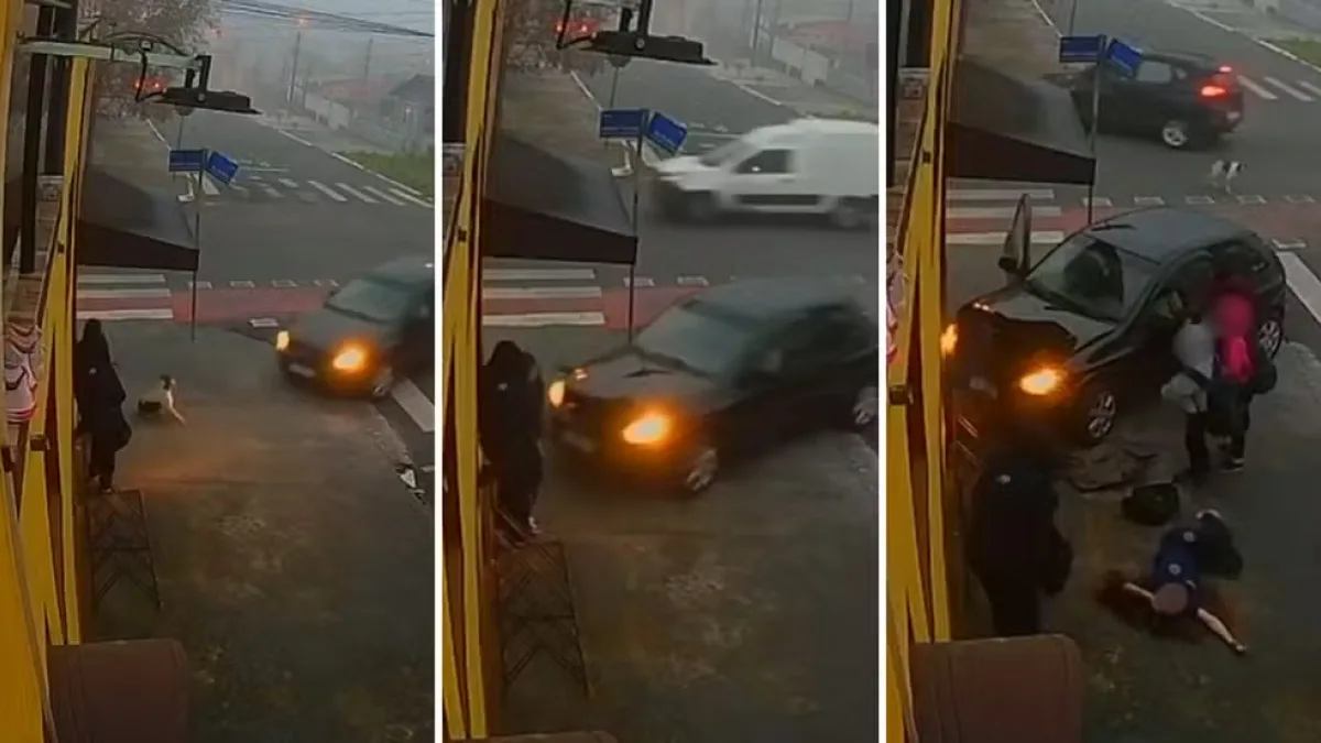 Mulher tenta matar adolescentes jogando carro contra elas em calçada no Paraná