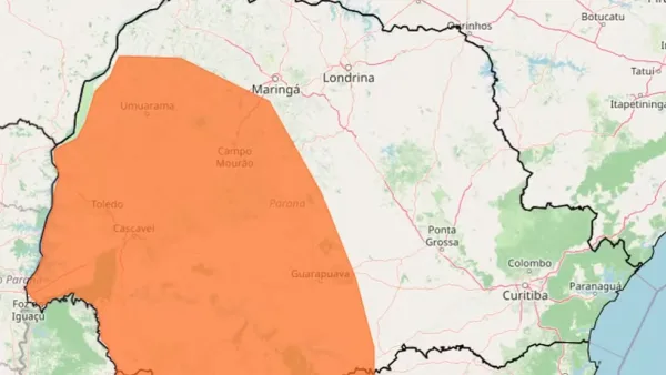 Tempestades colocam 210 cidades do Paraná em alerta com risco de ventos de até 100 km/h