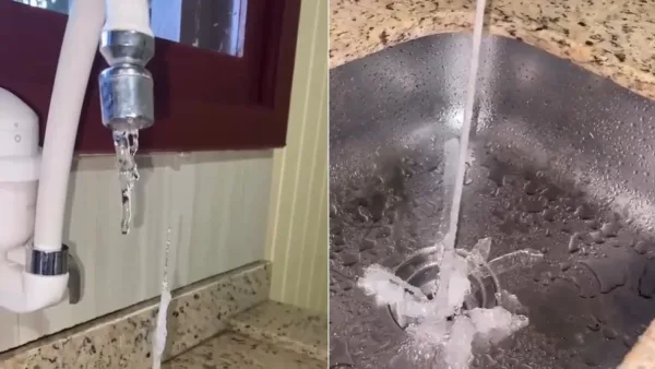 Frio extremo congela água ao sair da torneira em Santa Catarina