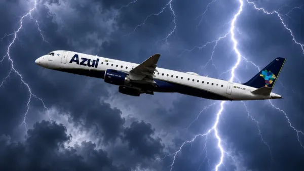 Raio é relatado durante voo da Azul entre Foz do Iguaçu e São Paulo